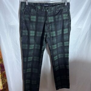 Scotch & Soda Pants Mens 31x32 Stuart Chinos Green & Navy Plaid